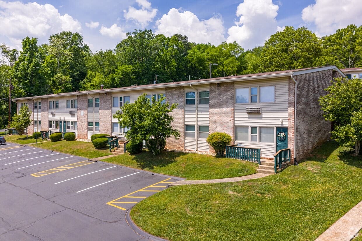 Building exterior and parking