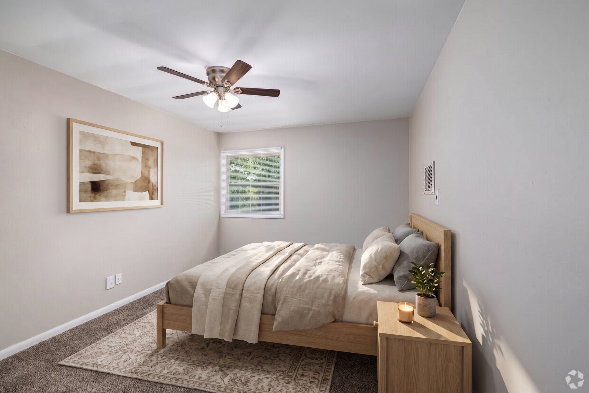 Bedroom, virtually staged