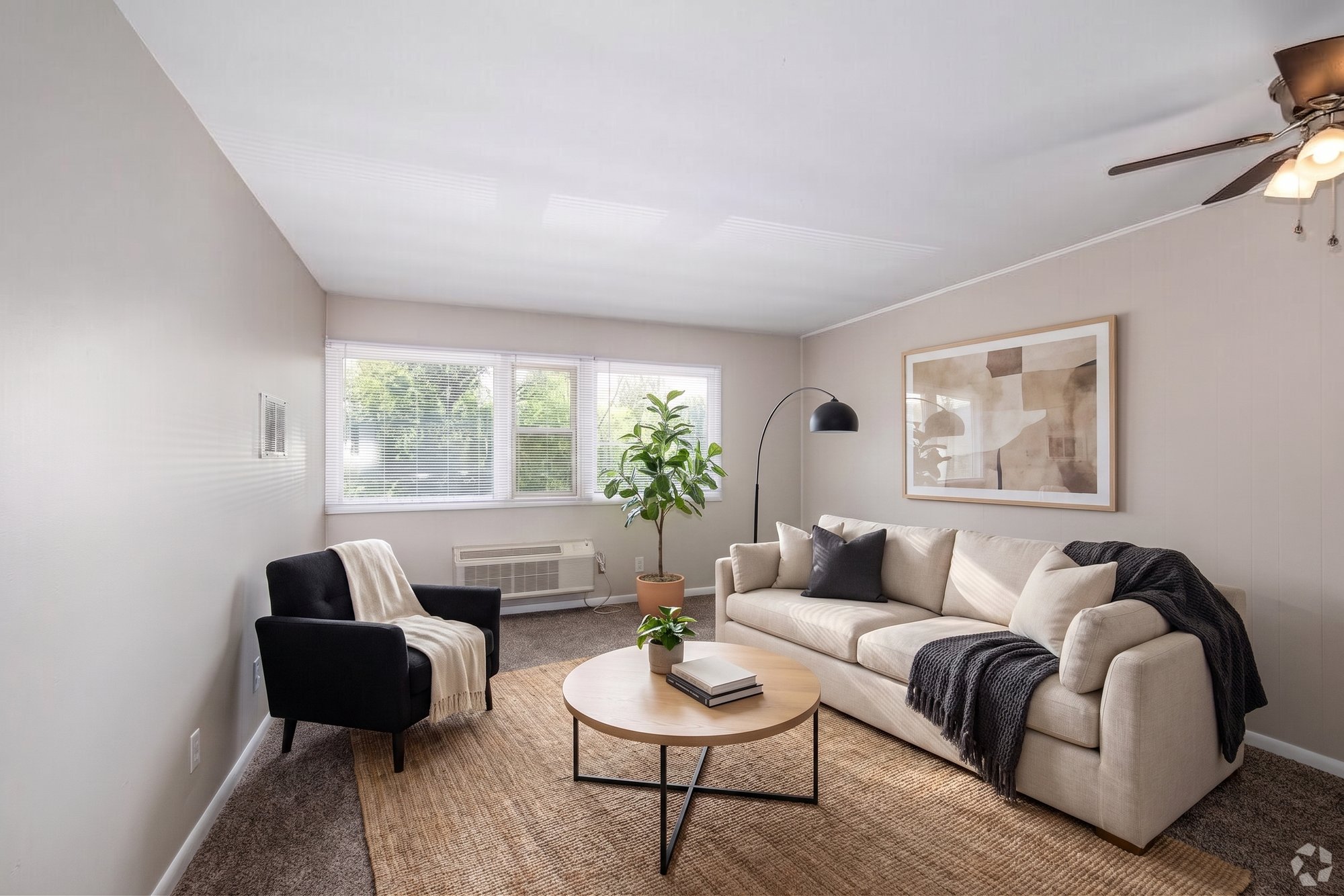 The Appalachian living room, virtually staged