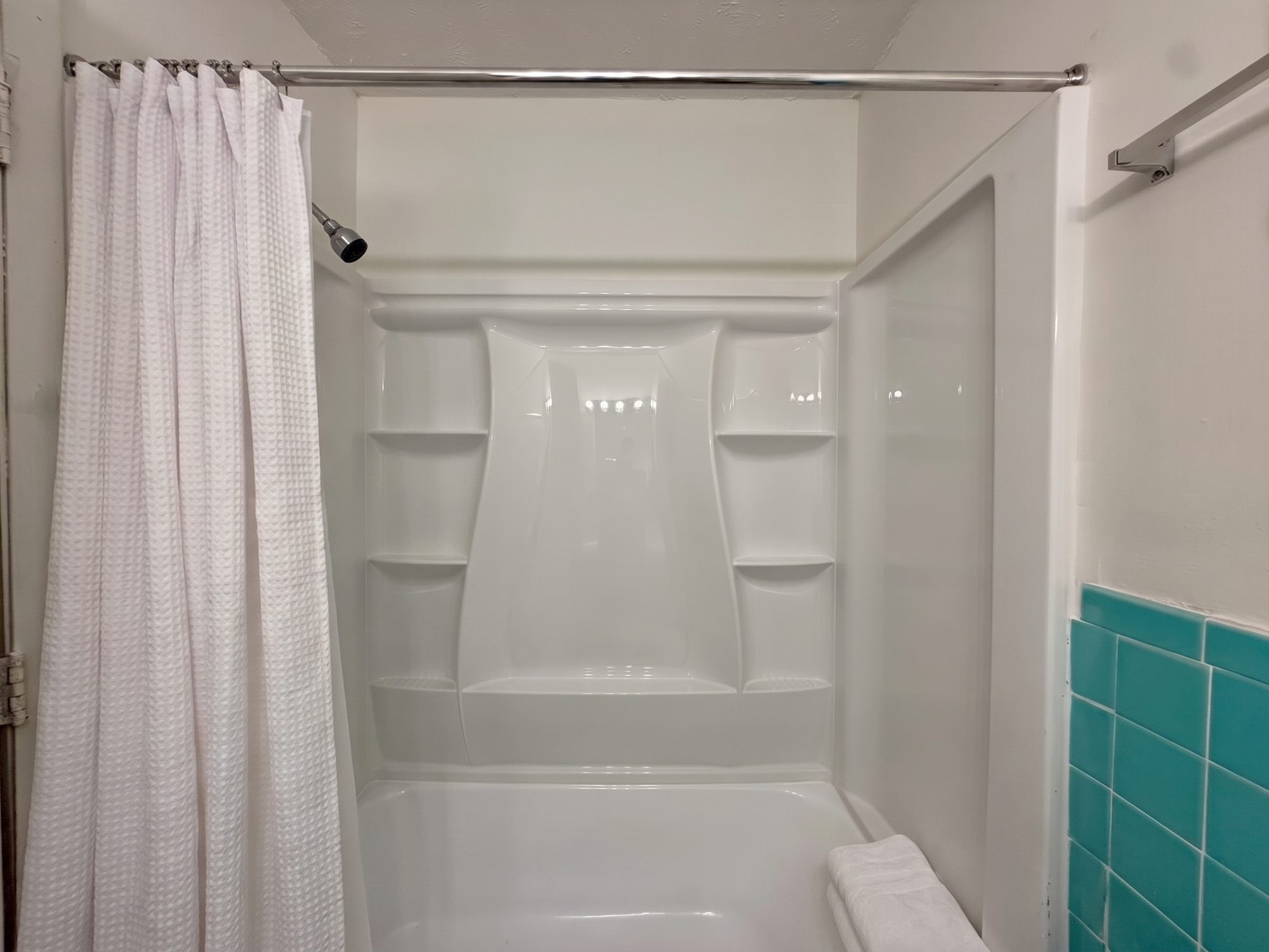 Tub and shower, virtually staged